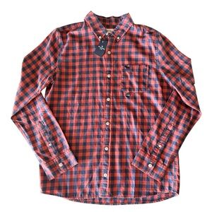 Abercrombie Kids Red & Navy Plaid Button-Down Shirt A015